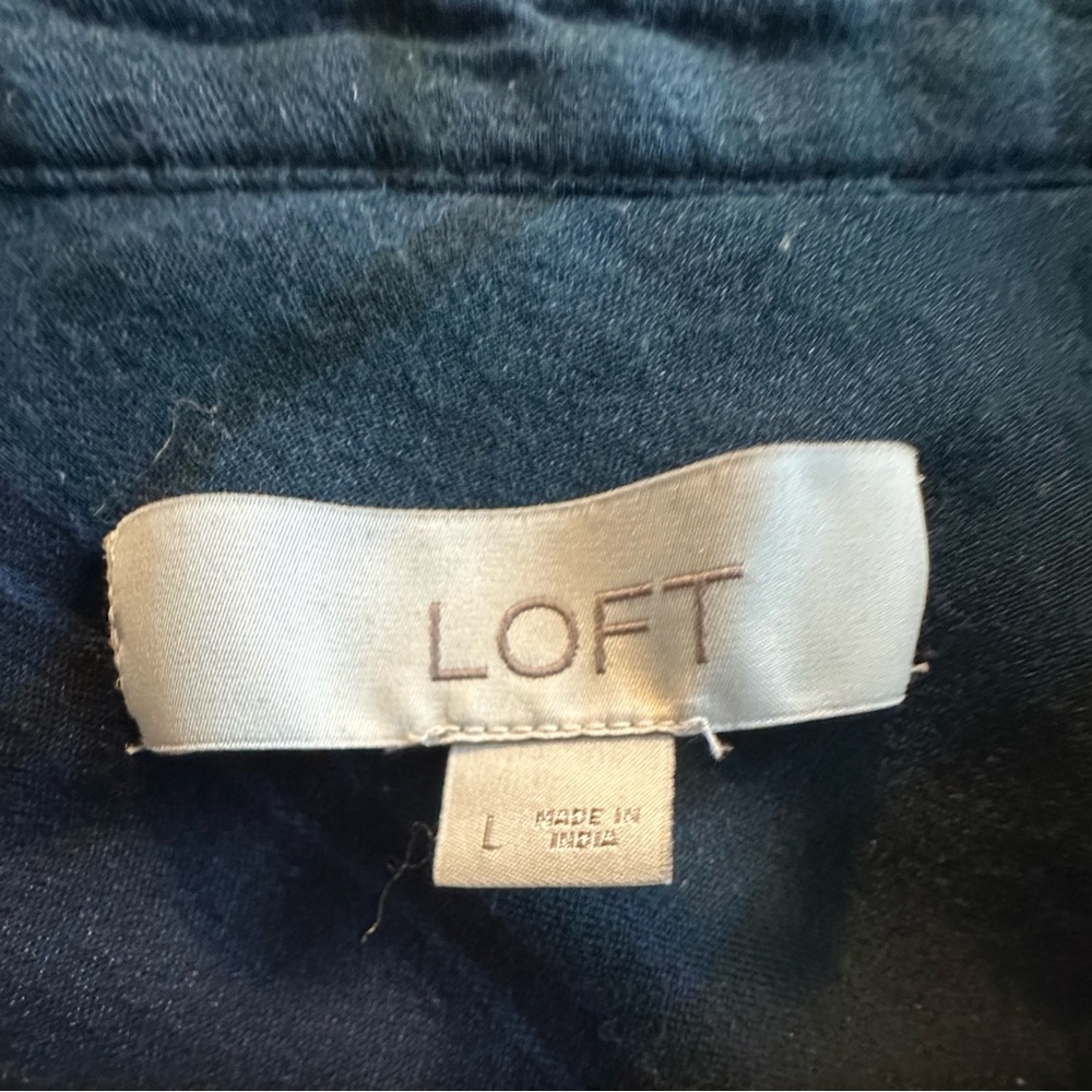 LOFT Green and Blue Plaid Button-Down Shirt - Picture 6 of 7